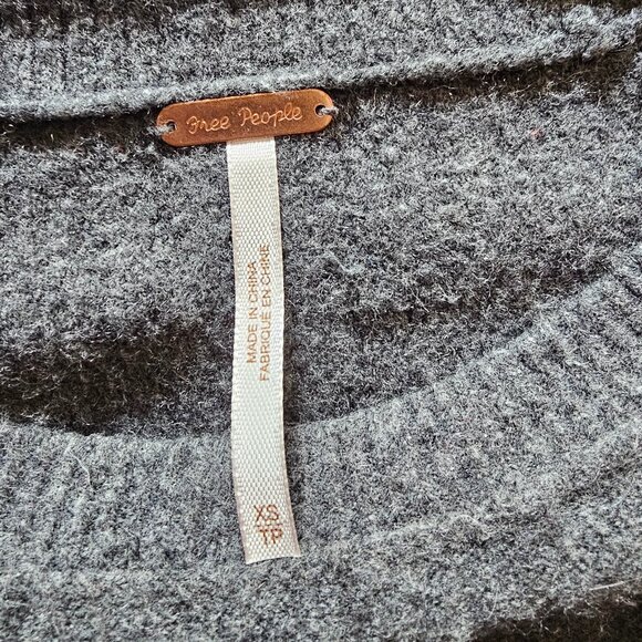 Free People Luna Sweater-Charcoal Grey xs - Picture 3 of 11